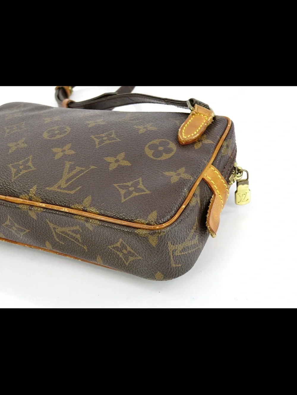 Louis Vuitton Monogram Canvas Crossbody with Tan Leather Trim